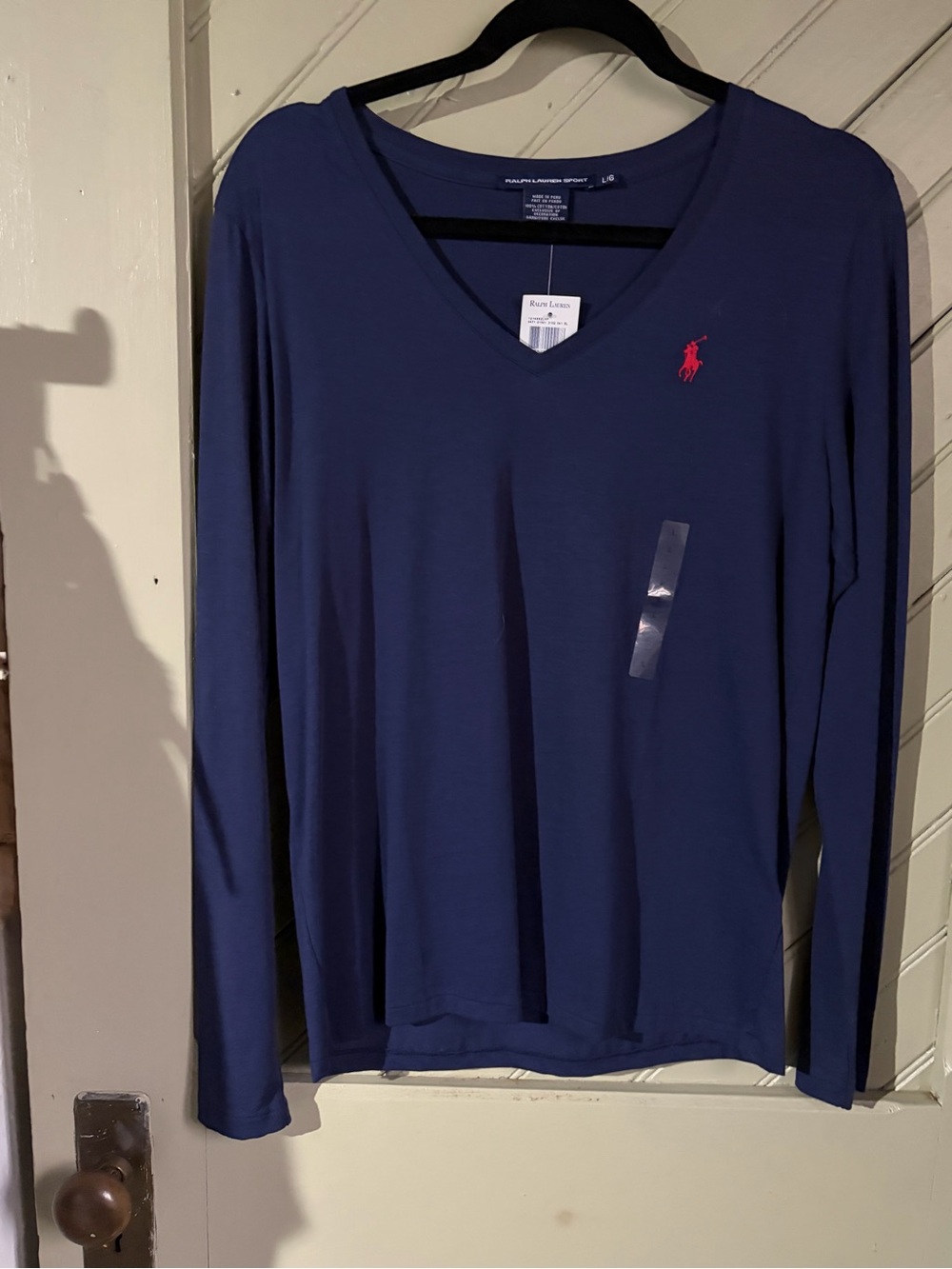 Polo by Ralph Lauren Navy Long Sleeve V-Neck nwt - Picture 2 of 4